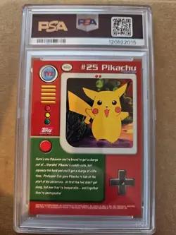 1999 Topps Pokemon Series 1 Character Cards #TV2 Pikachu PSA 10 POP 27 - Image 2