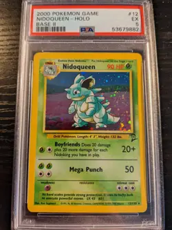 PSA 5 - Nidoqueen #12/130 - Base Set 2 - WOTC Holo Rare Pokemon Card - EX - Image 1