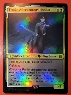 MTG, MAGIC: FRODO, ADVENTUROUS HOBBIT, LTC, UNPLAYED, MYTHIC #0022 ,FOIL - Image 1