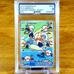 Pokemon SV Surging Sparks Secret Clobbopus 207/191 AGS Mint 9 Full Art Holo 2024 - Image 1