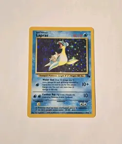 Pokemon Lapras 10/62 Holo Rare Fossil HP - Image 1