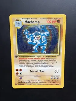 Pokemon TCG Machamp Holo Rare 1st Edition Base Set 8/102 - HP - Image 1