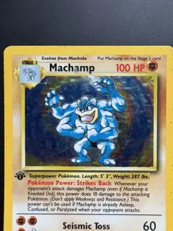 Pokemon TCG Machamp Holo Rare 1st Edition Base Set 8/102 - HP - Image 3