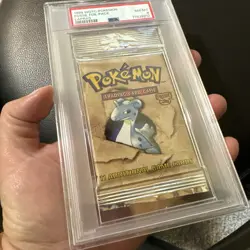 Pokemon Fossil Lapras Art Authentic Sealed Booster Pack PSA 8 UNWEIGHED - Image 3