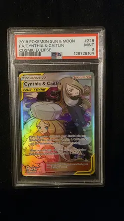 2019 POKEMON SUN & MOON COSMIC ECLIPSE #228 FA/CYNTHIA & CAITLIN COSMIC ECLIPSE - Image 1