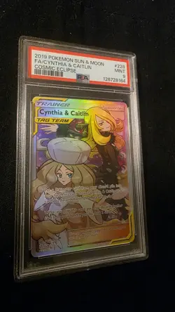 2019 POKEMON SUN & MOON COSMIC ECLIPSE #228 FA/CYNTHIA & CAITLIN COSMIC ECLIPSE - Image 3