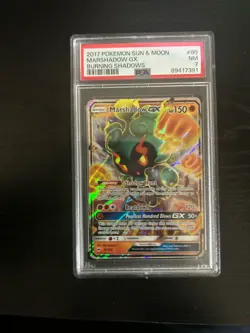 2017 Pokemon Sun and Moon Marshadow GX Burning Shadows #80 - PSA 7 NM - Image 1