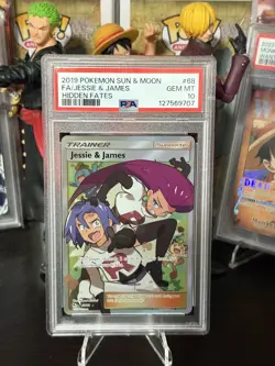 Jessie and James 2019 Pokemon Sun Moon FULL ART Hidden Fates PSA 10 - Image 1
