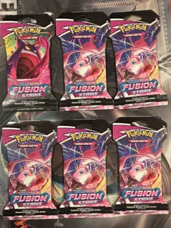 Pokemon TCG: Sword & Shield Fusion Strike Sleeved Booster Pack - LOT OF 6 PACKS - Image 2