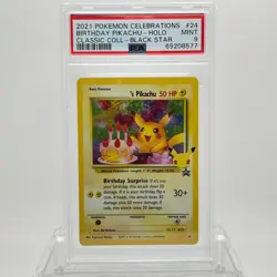 2020 Pokemon Celebrations Birthday Pikachu #24 PSA 9 - Image 1