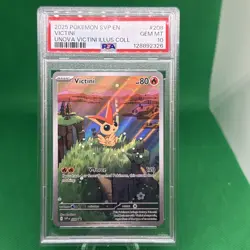 2025 POKEMON SVP PROMO VICTINI ILLUSTRATION COLLECTION #208 VICTINI PSA 10 - Image 1