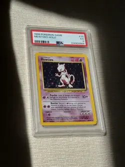 Pokemon TCG Mewtwo Base Set 10/102 Holo Unlimited Holo Rare PSA 5 New Cert - Image 1