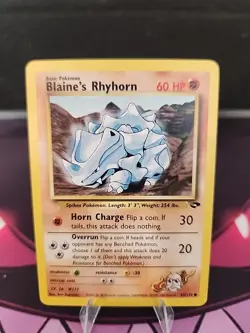 Blaine's Rhyhorn 65/132 Pokemon TCG Gym Challenge NM - Image 1
