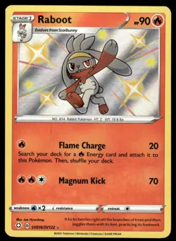 Pokemon TCG Shining Fates: Shiny Vault #SV016/SV122 Raboot NM - Image 1