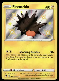 Pokemon TCG Shining Fates: Shiny Vault #SV043/SV122 Pincurchin NM - Image 1
