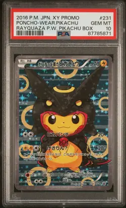 Pokemon Card PSA 10 Poncho-Wearing Pikachu Rayquaza Shiny Promo 231/XY-P - Image 1