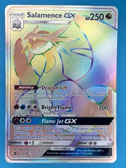 Salamence GX Dragon Majesty 73/70 Pokemon Holo TCG Card Rainbow Secret Rare - NM - Image 1