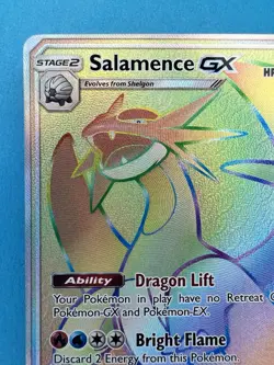 Salamence GX Dragon Majesty 73/70 Pokemon Holo TCG Card Rainbow Secret Rare - NM - Image 3