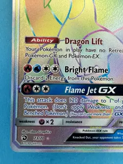 Salamence GX Dragon Majesty 73/70 Pokemon Holo TCG Card Rainbow Secret Rare - NM - Image 4