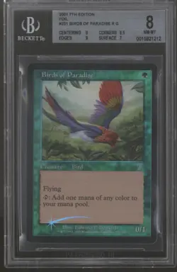 Magic MTG 7th Edition Seventh Ed FOIL Birds of Paradise BGS 8 NEAR MINT NM 9 8.5 - Image 1