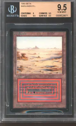 Magic MTG Beta Badlands BGS 9.5 GEM MINT (9, 9.5, 9.5, 9.5) POP 23 - Image 1