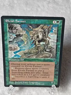 MTG Elvish Farmer - Fallen Empires 1994 Magic The Gathering Card Rare LP - Image 1