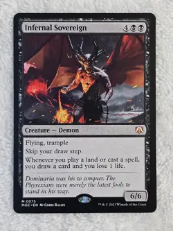 MTG Infernal Sovereign #75 March of the Machine Magic Card Mythic NM - Image 1