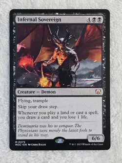 MTG Infernal Sovereign #75 March of the Machine Magic Card Mythic NM - Image 2