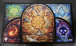 MTG Playmat "Dominaria United Stained Glass Land Medley" Magali Villeneuve #2590 - Image 1
