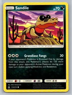 Sandile (114) #114/214 SM - Unbroken Bonds Common - Pokemon Cards G20 - Image 1