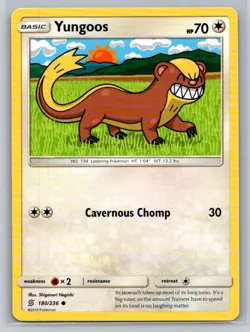 Yungoos #180/236 SM - Unified Minds Common - Pokemon Cards G19 - Image 1