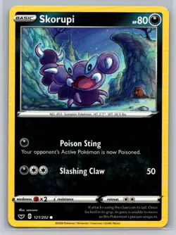 Skorupi #121/202 SWSH01: Sword & Shield Base Set Common - Pokemon Cards G20 - Image 1