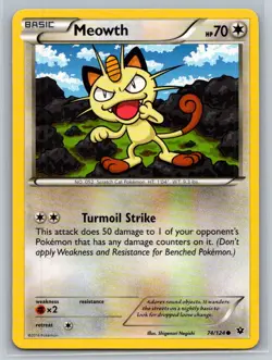 Meowth #74/124 XY - Fates Collide Common - Pokemon Cards G18 - Image 1