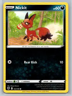 Nickit #103/189 SWSH10: Astral Radiance Common - Pokemon Cards G21 - Image 1