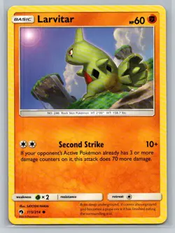 Larvitar (115) #115/214 SM - Lost Thunder Common - Pokemon Cards G16 - Image 1