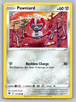 Pawniard #115/189 SWSH10: Astral Radiance Common - Pokemon Cards G17 - Image 1