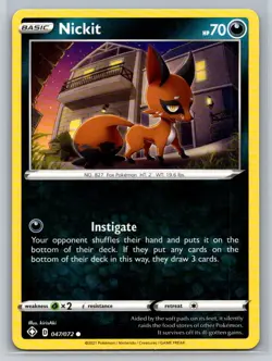 Nickit #047/072 Shining Fates Common - Pokemon Cards G21 - Image 1