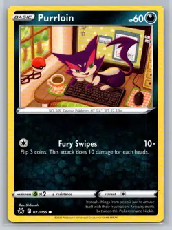 Purrloin #077/159 Crown Zenith Common - Pokemon Cards G20 - Image 1