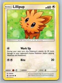 Lillipup #103/149 SM Base Set Common - Pokemon Cards G19 - Image 1