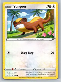 Yungoos #117/159 Crown Zenith Common - Pokemon Cards G19 - Image 1