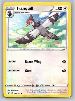 Tranquill #144/192 SWSH02: Rebel Clash Uncommon - Pokemon Cards G19 - Image 1