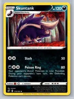 Skuntank #115/192 SWSH02: Rebel Clash Uncommon - Pokemon Cards G20 - Image 1