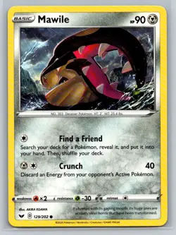 Mawile #129/202 SWSH01: Sword & Shield Base Set Common - Pokemon Cards G18 - Image 1