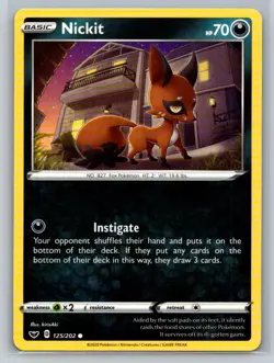 Nickit #125/202 SWSH01: Sword & Shield Base Set Common - Pokemon Cards G21 - Image 1
