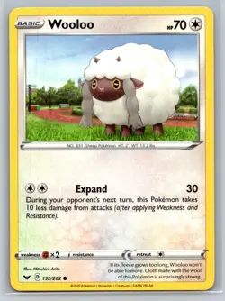 Wooloo (152) #152/202 SWSH01: Sword & Shield Base Set Common - Pokemon Cards G18 - Image 1