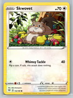 Skwovet #152/189 SWSH03: Darkness Ablaze Common - Pokemon Cards G19 - Image 1