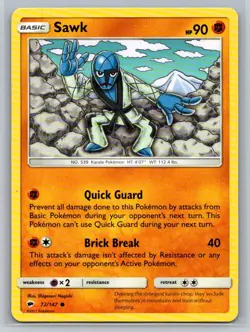 Sawk #72/147 SM - Burning Shadows Common - Pokemon Cards G16 - Image 1