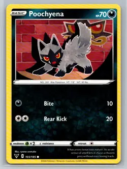 Poochyena #103/185 SWSH04: Vivid Voltage Common - Pokemon Cards G20 - Image 1