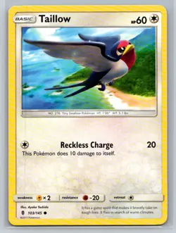 Taillow #103/145 SM - Guardians Rising Common - Pokemon Cards G19 - Image 1