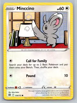 Minccino #124/172 SWSH09: Brilliant Stars Common - Pokemon Cards G18 - Image 1